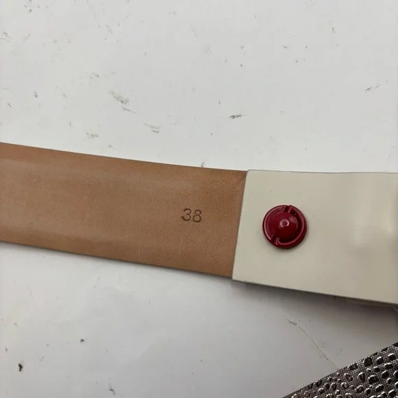 NWOT Salvatore Ferragamo Unisex White Belt with Red/Blue  display picture 1